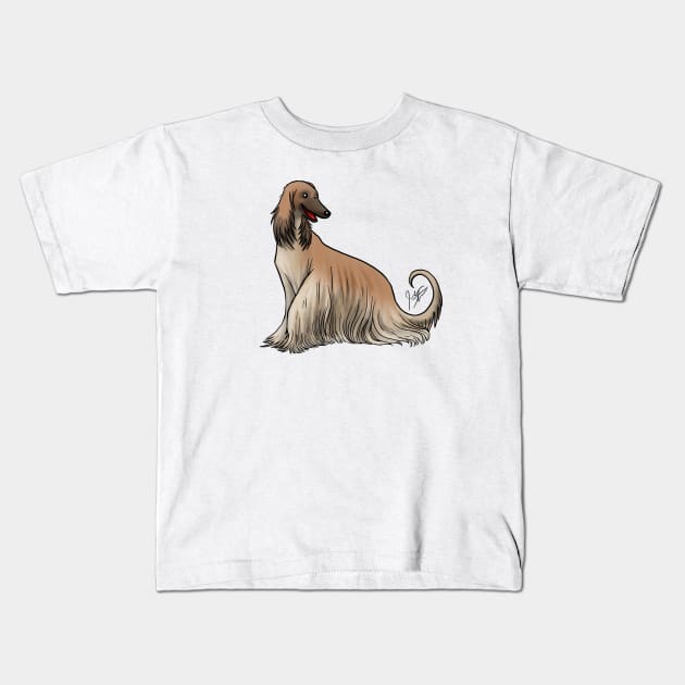 Afghan Hound Red Kids T-Shirt by Jen's Dogs Custom Gifts and Designs